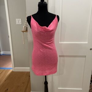White Fox Boutique Pink Sequin Dress